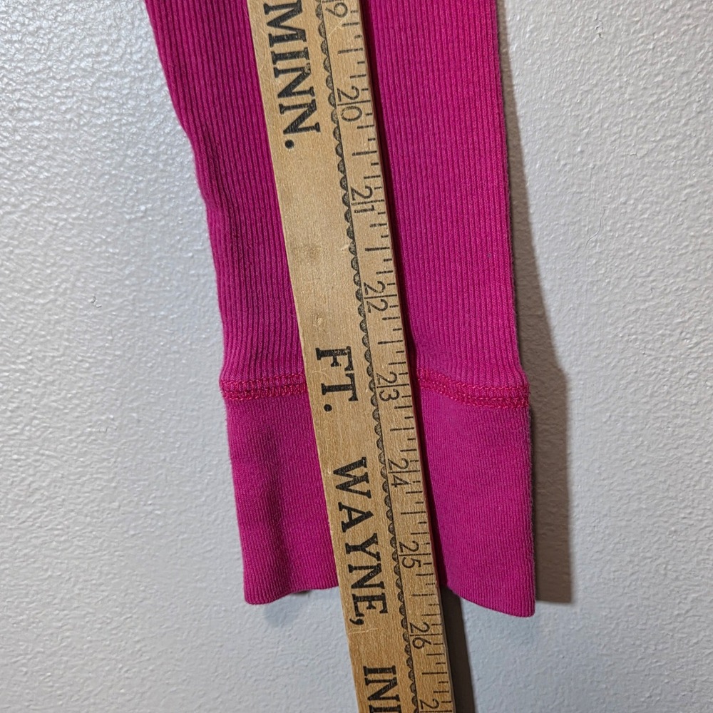 Abercrombie Henley Top Y2K Pink Fitted Ribbed Elena Gilbert Coquette Size Medium - Picture 12 of 13